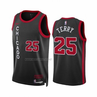 Camiseta Chicago Bulls Dalen Terry NO 25 Ciudad 2023-24 Negro