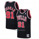 Camiseta Chicago Bulls Dennis Rodman NO 91 Mitchell & Ness 1997-98 Negro