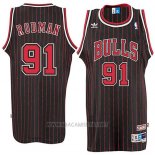 Camiseta Chicago Bulls Dennis Rodman NO 91 Retro Negro