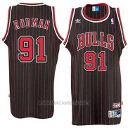 Camiseta Chicago Bulls Dennis Rodman NO 91 Retro Negro