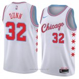 Camiseta Chicago Bulls Kris Dunn NO 32 Ciudad 2018 Blanco