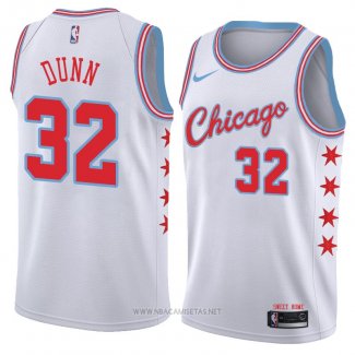 Camiseta Chicago Bulls Kris Dunn NO 32 Ciudad 2018 Blanco