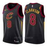 Camiseta Cleveland Cavaliers Jordan Clarkson NO 8 Statement 2017-18 Negro