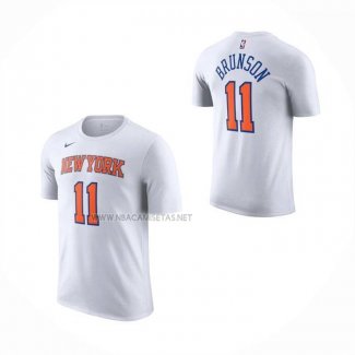 Camiseta Corta Manga New York Knicks Jalen Brunson NO 11 Blanco