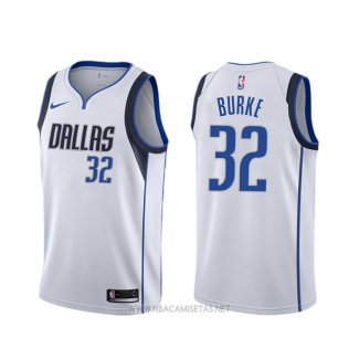 Camiseta Dallas Mavericks Trey Burke NO 32 Association 2020 Blanco