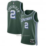 Camiseta Detroit Pistons Cade Cunningham NO 2 Ciudad 2022-23 Verde