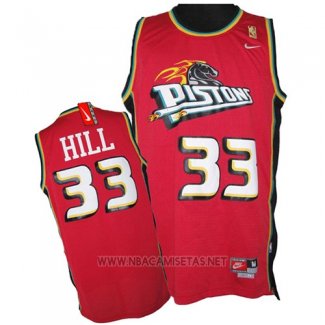 Camiseta Detroit Pistons Grant Hill NO 33 Retro Rojo