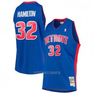 Camiseta Detroit Pistons Richard Hamilton NO 32 Mitchell & Ness 2003-04 Azul