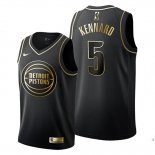 Camiseta Golden Edition Detroit Pistons Luke Kennard NO 5 Negro