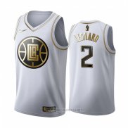 Camiseta Golden Edition Los Angeles Clippers Kawhi Leonard NO 2 Blanco