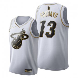 Camiseta Golden Edition Miami Heat Bam Adebayo NO 13 Blanco