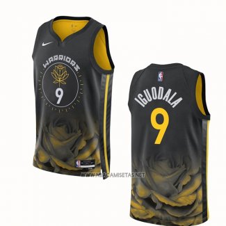 Camiseta Golden State Warriors Andre Iguodala NO 9 Ciudad 2022-23 Negro