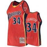 Camiseta Golden State Warriors Shaun Livingston NO 34 2009-10 Hardwood Classics Naranja