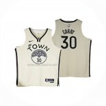 Camiseta Golden State Warriors Stephen Curry NO 30 Ciudad 2025-26 Crema
