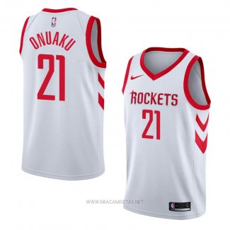 Camiseta Houston Rockets Chinanu Onuaku NO 21 Association 2018 Blanco