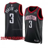 Camiseta Houston Rockets Kevin Porter Jr NO 3 Statement 2023-24 Negro