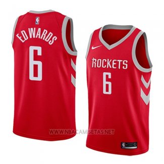 Camiseta Houston Rockets Vincent Edwards NO 6 Icon 2017-18 Rojo