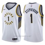 Camiseta Indiana Pacers Lance Stephenson NO 1 Association 2017-18 Blanco