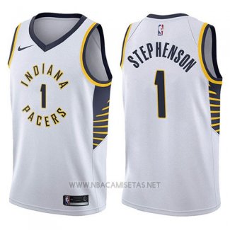 Camiseta Indiana Pacers Lance Stephenson NO 1 Association 2017-18 Blanco