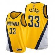 Camiseta Indiana Pacers Myles Turner NO 33 Statement Edition Amarillo
