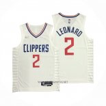 Camiseta Los Angeles Clippers Kawhi Leonard NO 2 Association 2020-21 Autentico Blanco
