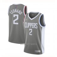 Camiseta Los Angeles Clippers Kawhi Leonard NO 2 Earned 2020-21 Gris