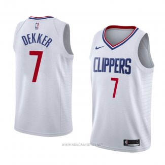 Camiseta Los Angeles Clippers Sam Dekker NO 7 Association 2018 Blanco