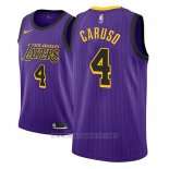 Camiseta Los Angeles Lakers Alex Caruso NO 4 Ciudad 2018 Violeta