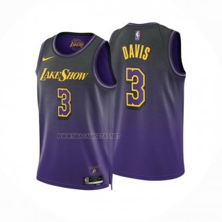Camiseta Los Angeles Lakers Anthony Davis NO 3 Ciudad 2024-25 Violeta