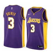 Camiseta Los Angeles Lakers Corey Brewer NO 3 Statement 2018 Violeta