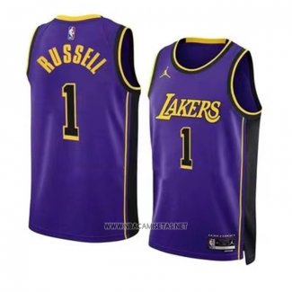 Camiseta Los Angeles Lakers D'Angelo Russell NO 1 Statement 2022-23 Violeta