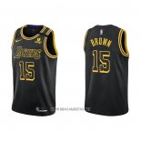 Camiseta Los Angeles Lakers Jabari Brown NO 15 Mamba 2021-22 Negro