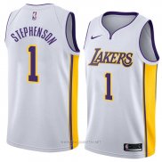 Camiseta Los Angeles Lakers Lance Stephenson NO 1 Association 2018 Blanco