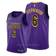Camiseta Los Angeles Lakers Lance Stephenson NO 6 Ciudad 2019 Violeta