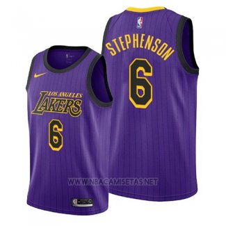 Camiseta Los Angeles Lakers Lance Stephenson NO 6 Ciudad 2019 Violeta