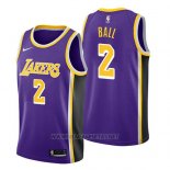 Camiseta Los Angeles Lakers Lonzo Ball NO 2 Statement 2018 Violeta