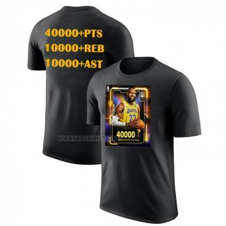 Camiseta Manga Corta Los Angeles Lakers James Commemorative Negro
