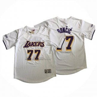 Camiseta Manga Corta Los Angeles Lakers Luka Doncic NO 77 Blanco