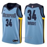 Camiseta Memphis Grizzlies Brandan Wright NO 34 Statement 2017-18 Azul