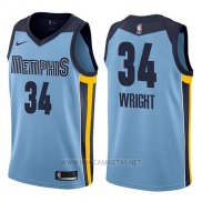 Camiseta Memphis Grizzlies Brandan Wright NO 34 Statement 2017-18 Azul