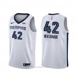 Camiseta Memphis Grizzlies Yuta Watanabe NO 42 Association Blanco