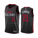 Camiseta Miami Heat Cole Swider NO 21 Ciudad 2023-24 Negro