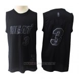 Camiseta Miami Heat Dwyane Wade NO 3 MVP Negro