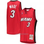 Camiseta Miami Heat Dwyane Wade NO 3 Mitchell & Ness 2005-06 Rojo