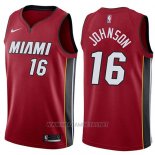 Camiseta Miami Heat James Johnson NO 16 Statement 2017-18 Rojo