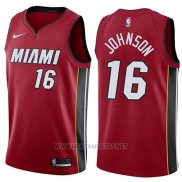 Camiseta Miami Heat James Johnson NO 16 Statement 2017-18 Rojo
