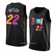 Camiseta Miami Heat Jimmy Butler NO 22 Ciudad 2021-22 Negro