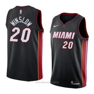 Camiseta Miami Heat Justise Winslow NO 20 Icon 2018 Negro