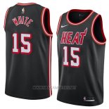 Camiseta Miami Heat Okaro White NO 15 Classic 2018 Negro