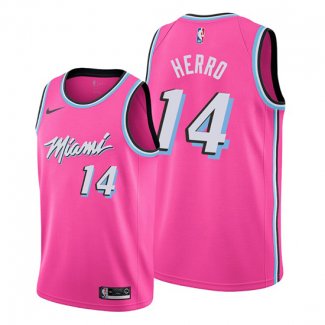 Camiseta Miami Heat Tyler Herro NO 14 Earned 2018-19 Rosa